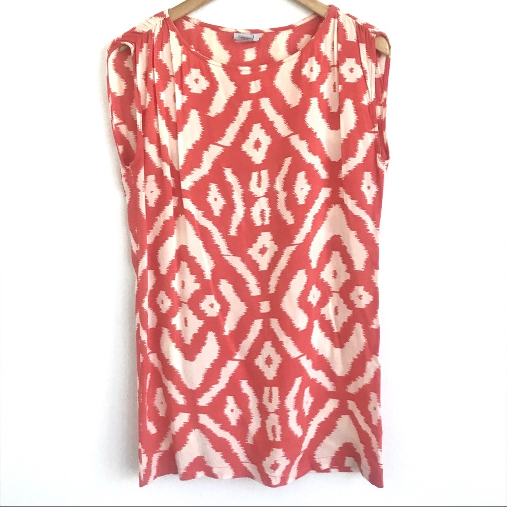 Orange cream loose Aztec tunic